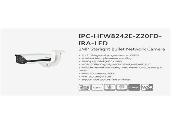 داهوا IPC-HFW8242E-Z20FD-IRA-LED